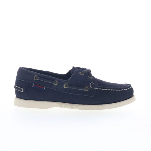 Sebago Portland Flesh Out Womens Blue Suede Loafers & Slip Ons Boat Shoes
