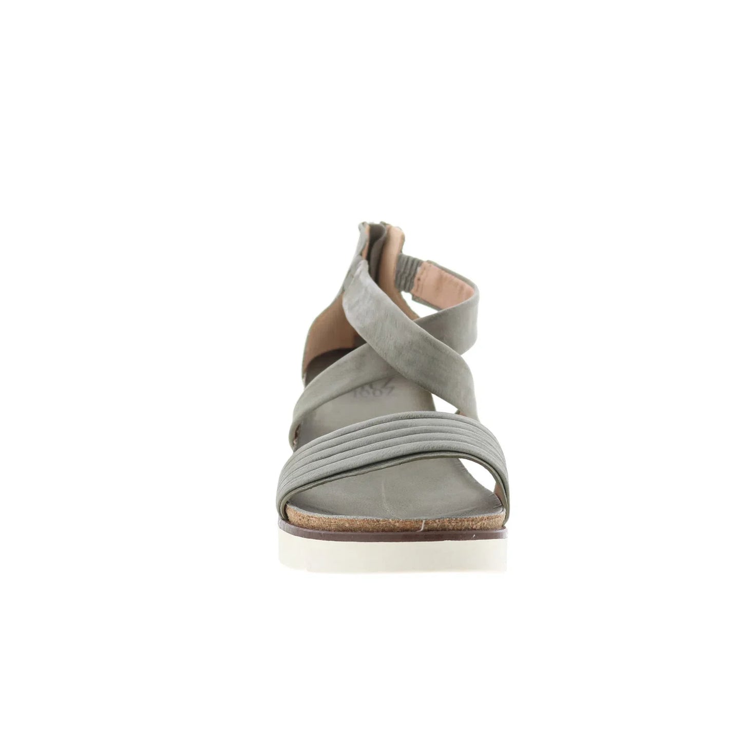 Miz Mooz Trace 866063-202-6934 Womens Gray Leather Wedges Sandals Shoes