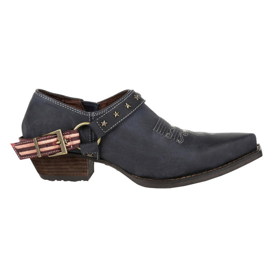 Durango Crush  DRD0365 Womens Blue Leather Slip On Ankle & Booties Boots