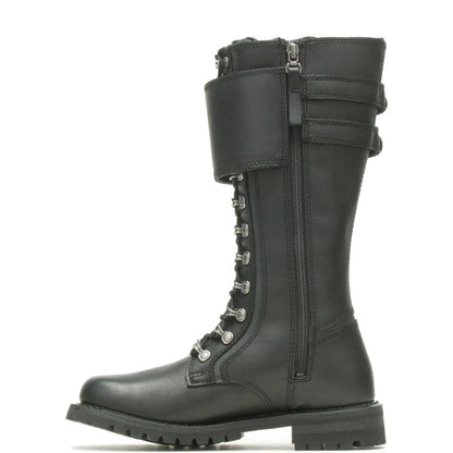 Harley-Davidson Grimes 12" Lace D87205 Womens Black Leather Motorcycle Boots