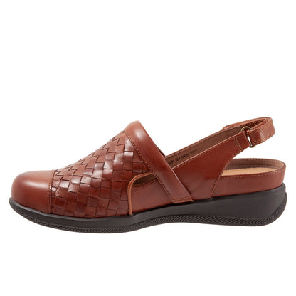 Softwalk Salina Woven S1365-245 Womens Brown Narrow Clog Flats Shoes