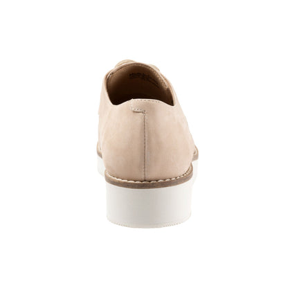 Softwalk Willis S1811-234 Womens Beige Leather Lace Up Oxford Flats Shoes