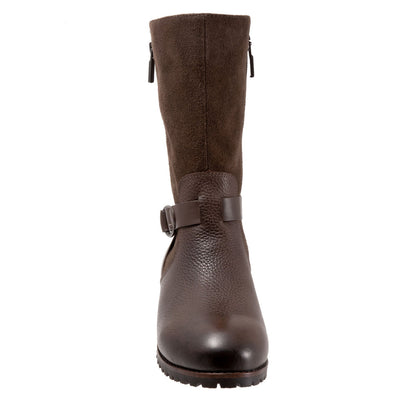 Softwalk Marlowe S1857-046 Womens Brown Leather Casual Dress Boots