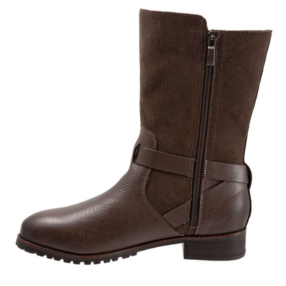 Softwalk Marlowe S1857-046 Womens Brown Leather Casual Dress Boots