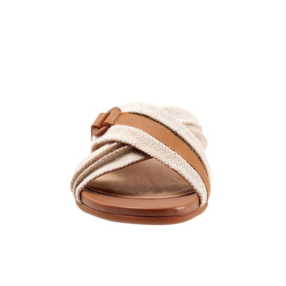Softwalk Taza S2007-269 Womens Brown Leather Slip On Slides Sandals Shoes