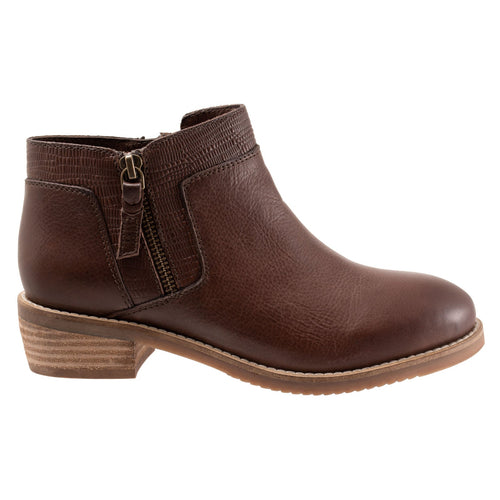 Softwalk Rubi S2157-263 Womens Brown Wide Leather Ankle & Booties Boots