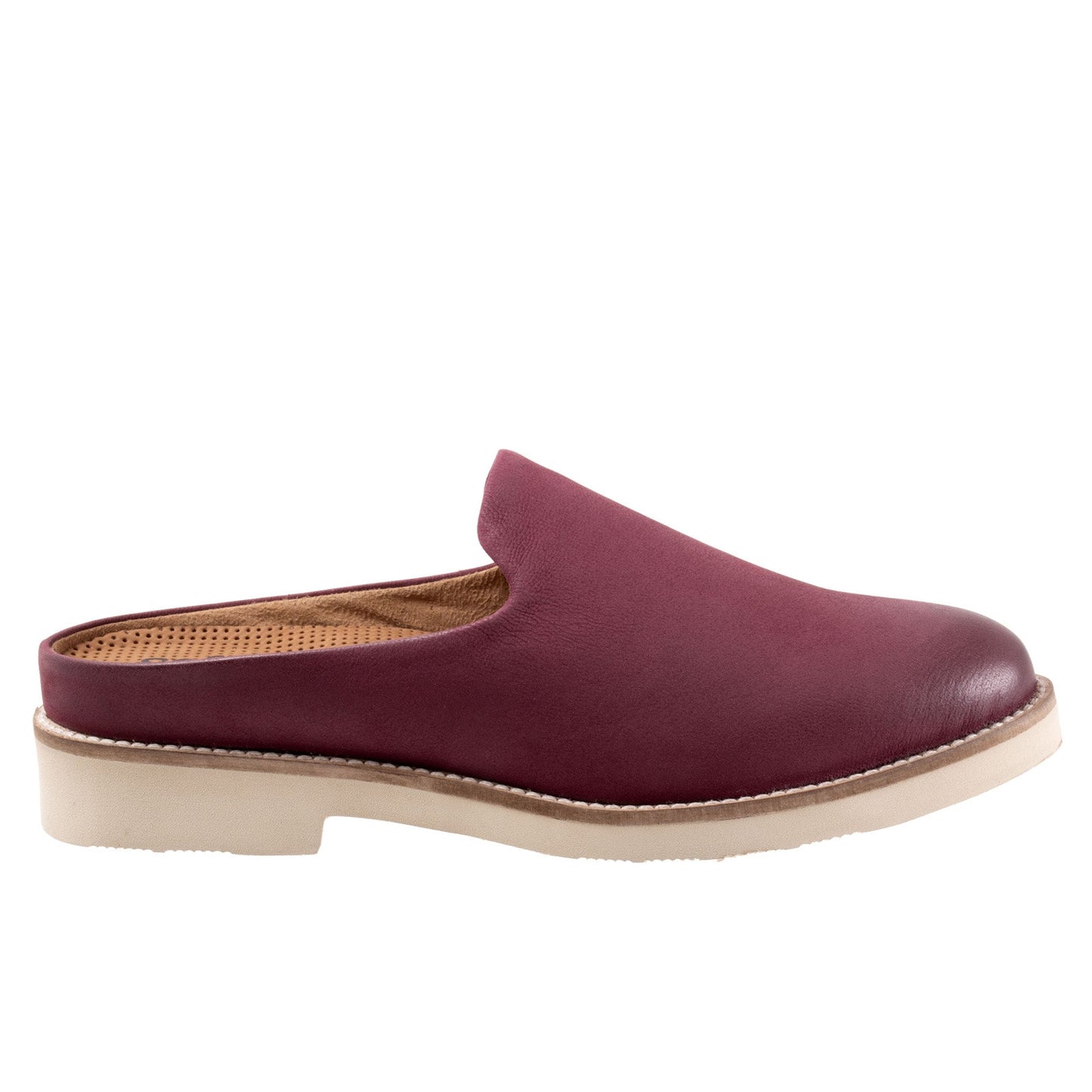 Softwalk Wolcott II S2267-662 Womens Burgundy Narrow Mule Flats Shoes
