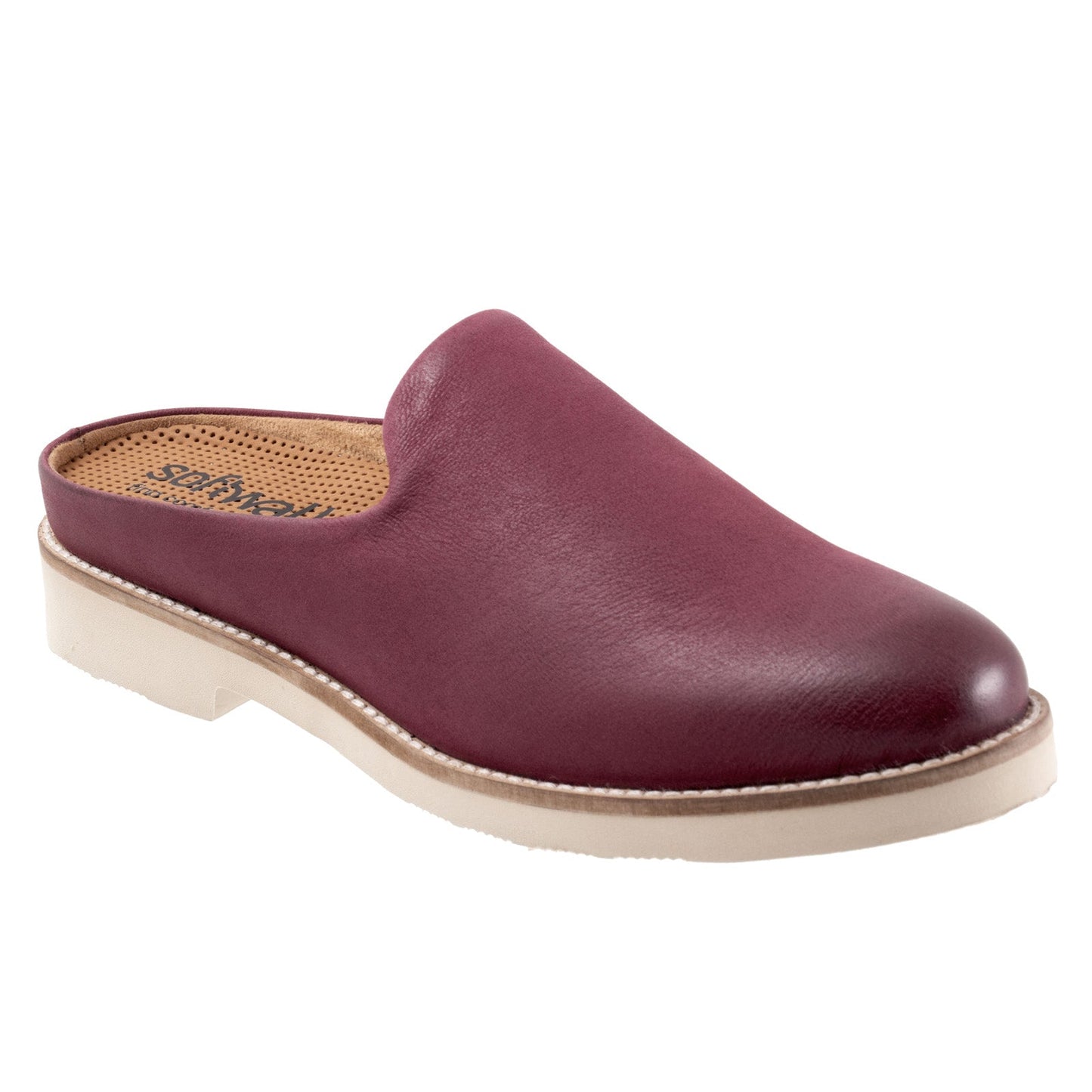 Softwalk Wolcott II S2267-662 Womens Burgundy Narrow Mule Flats Shoes