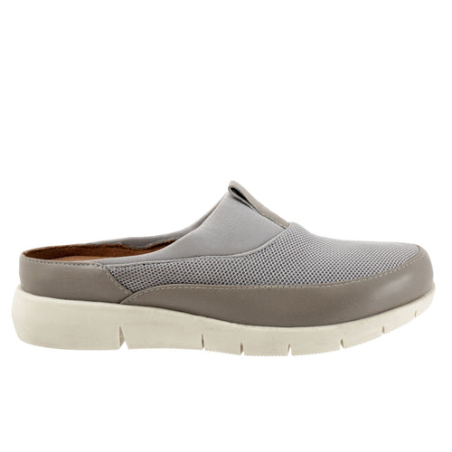 Softwalk Aberdeen Sport S2300-058 Womens Gray Wide Leather Clog Flats Shoes