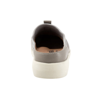 Softwalk Aberdeen Sport S2300-058 Womens Gray Wide Leather Clog Flats Shoes