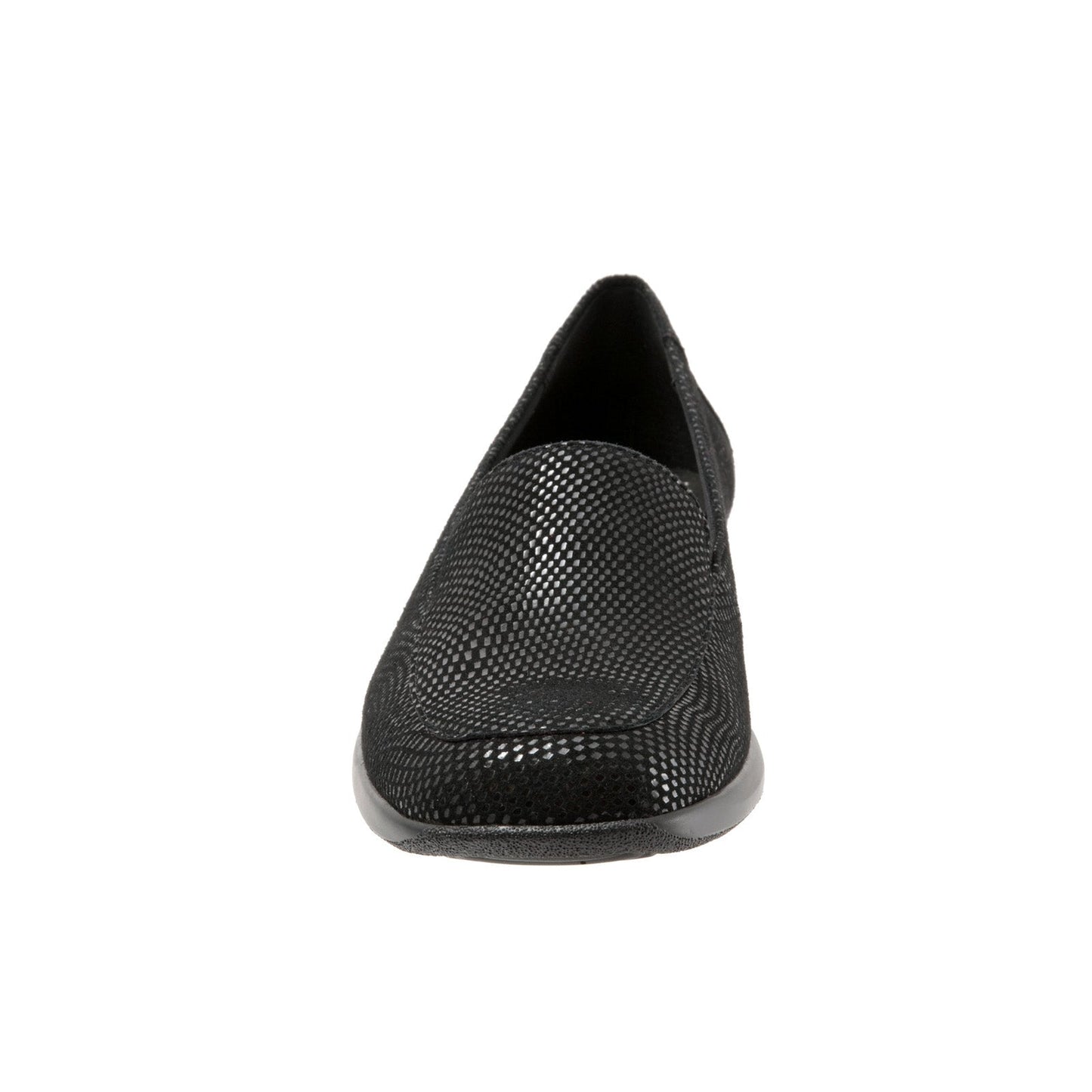 Trotters Jenn Mini T1365-004 Womens Black Leather Slip On Loafer Flats Shoes