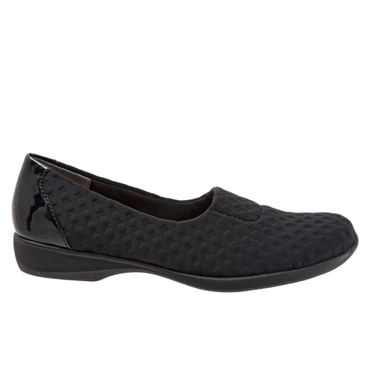 Trotters Jake T1464-013 Womens Black Leather Slip On Loafer Flats Shoes