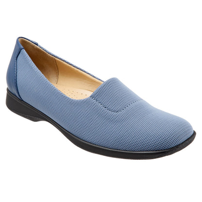 Trotters Jake T1464-433 Womens Blue Wide Mesh Slip On Loafer Flats Shoes