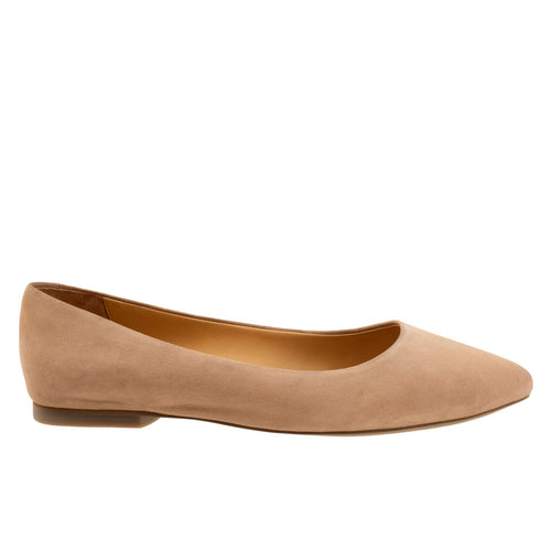 Trotters Estee T1556-107 Womens Brown Nubuck Slip On Loafer Flats Shoes