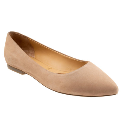 Trotters Estee T1556-107 Womens Brown Nubuck Slip On Loafer Flats Shoes