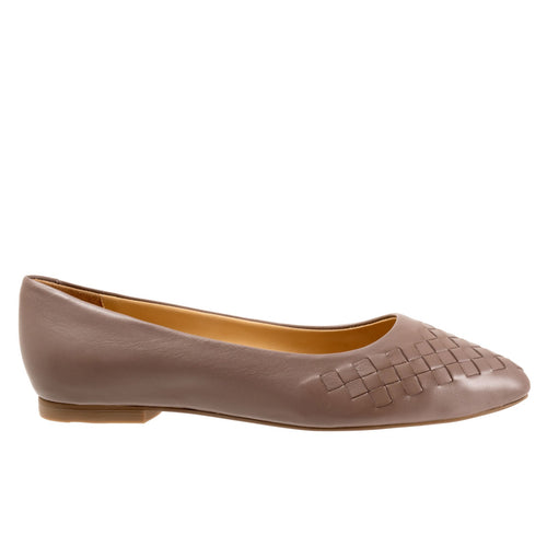 Trotters Estee Woven T1769-117 Womens Brown Leather Loafer Flats Shoes