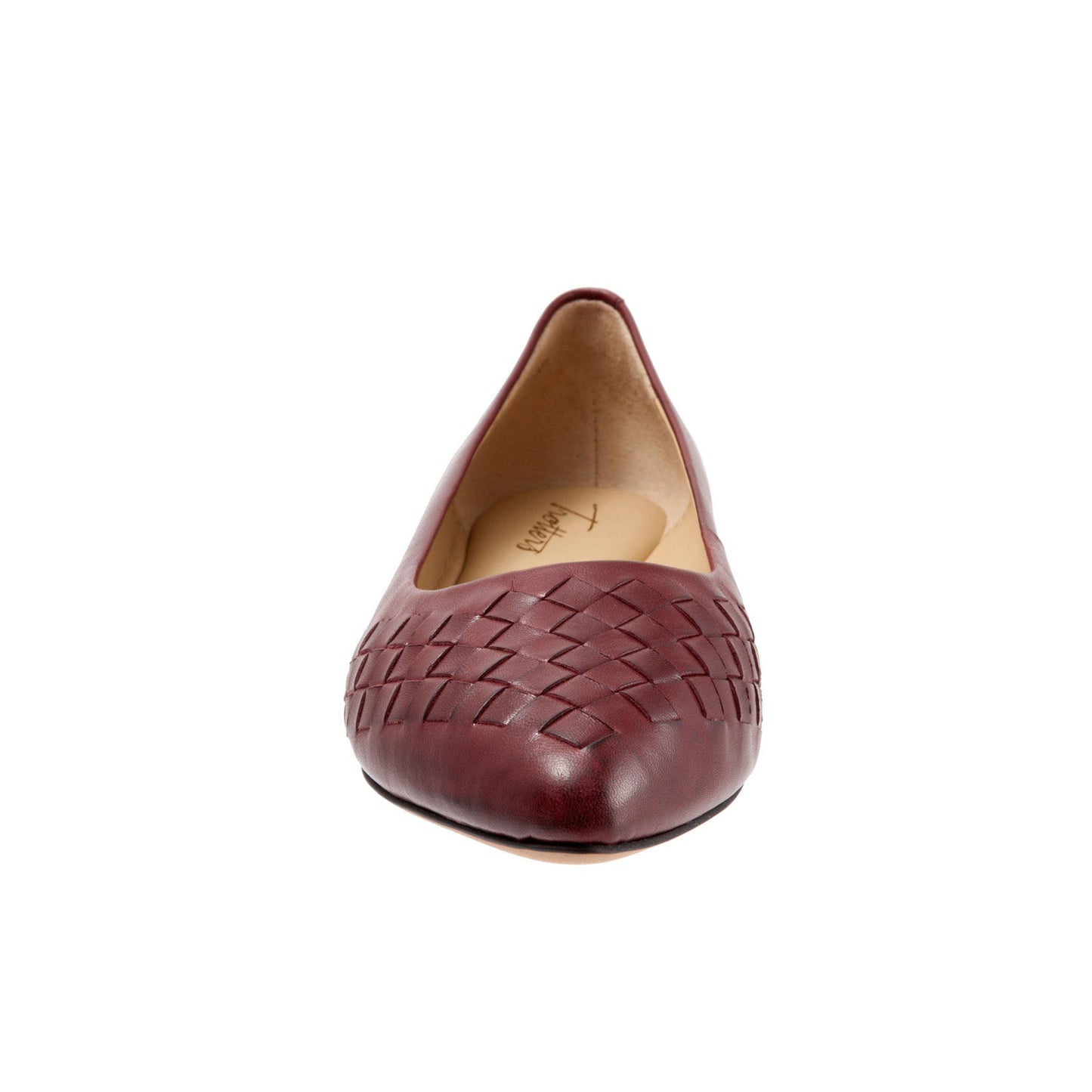 Trotters Estee Woven T1769-601 Womens Red Leather Loafer Flats Shoes
