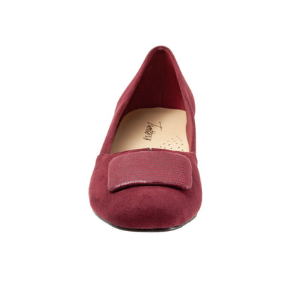 Trotters Delse T1852-601 Womens Red Narrow Suede Pumps Heels Shoes