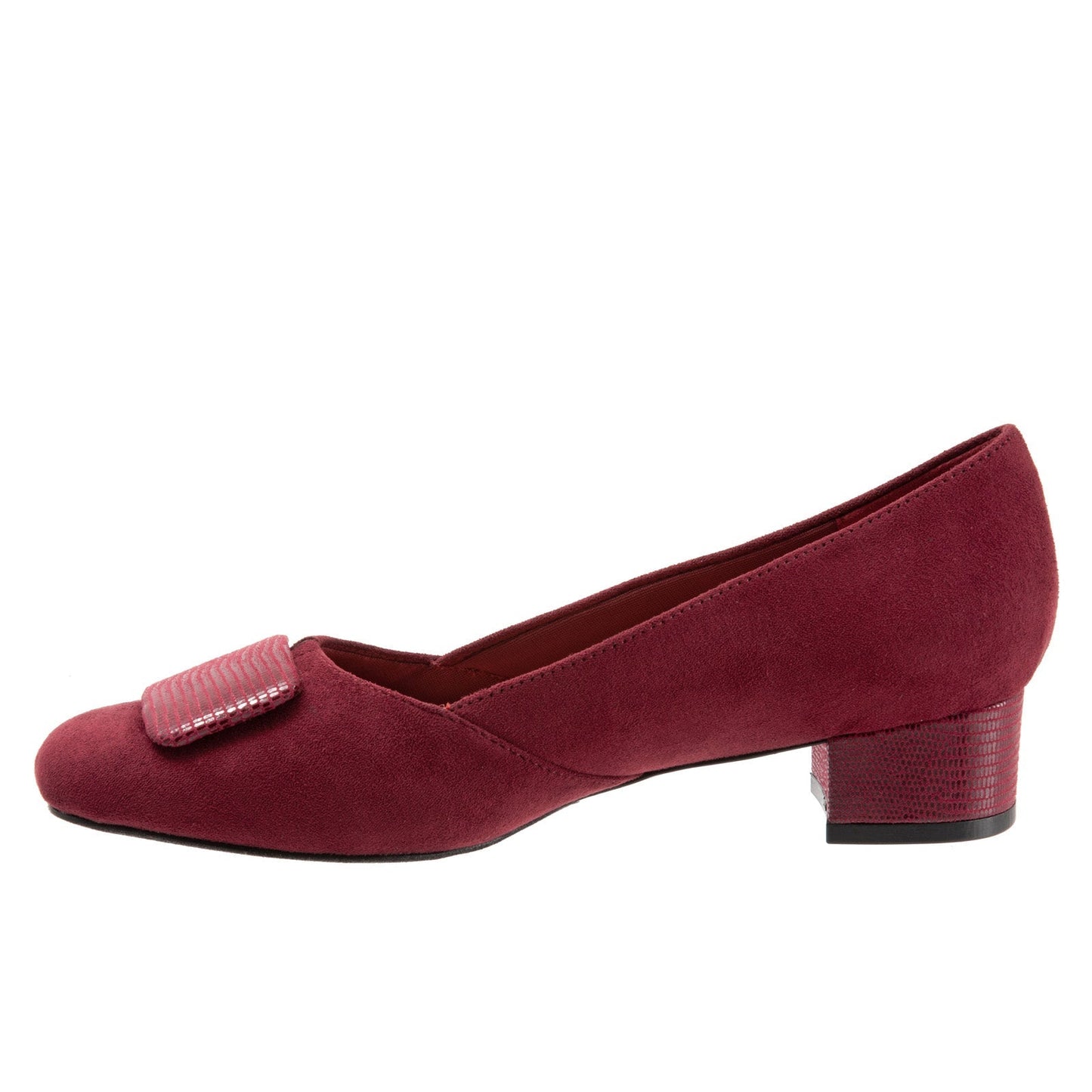 Trotters Delse T1852-601 Womens Red Narrow Suede Pumps Heels Shoes