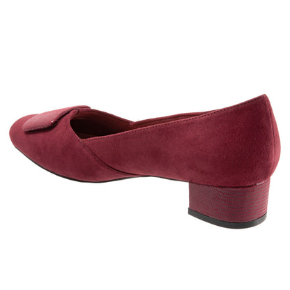 Trotters Delse T1852-601 Womens Red Narrow Suede Pumps Heels Shoes