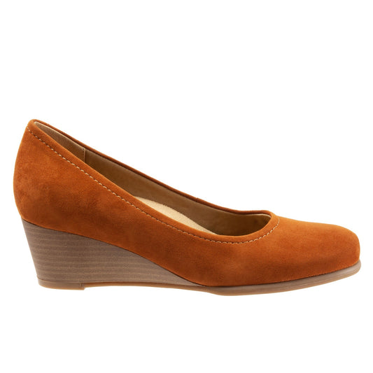 Trotters Winnie T1965-220 Womens Brown Narrow Leather Wedges Heels Shoes