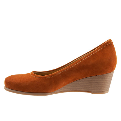 Trotters Winnie T1965-220 Womens Brown Narrow Leather Wedges Heels Shoes