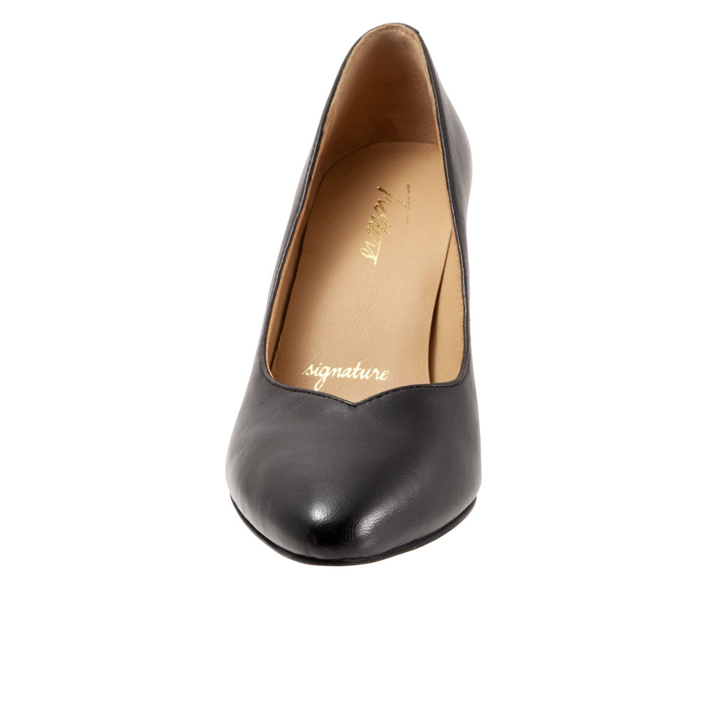 Trotters Angie T2050-001 Womens Black Narrow Leather Pumps Heels Shoes