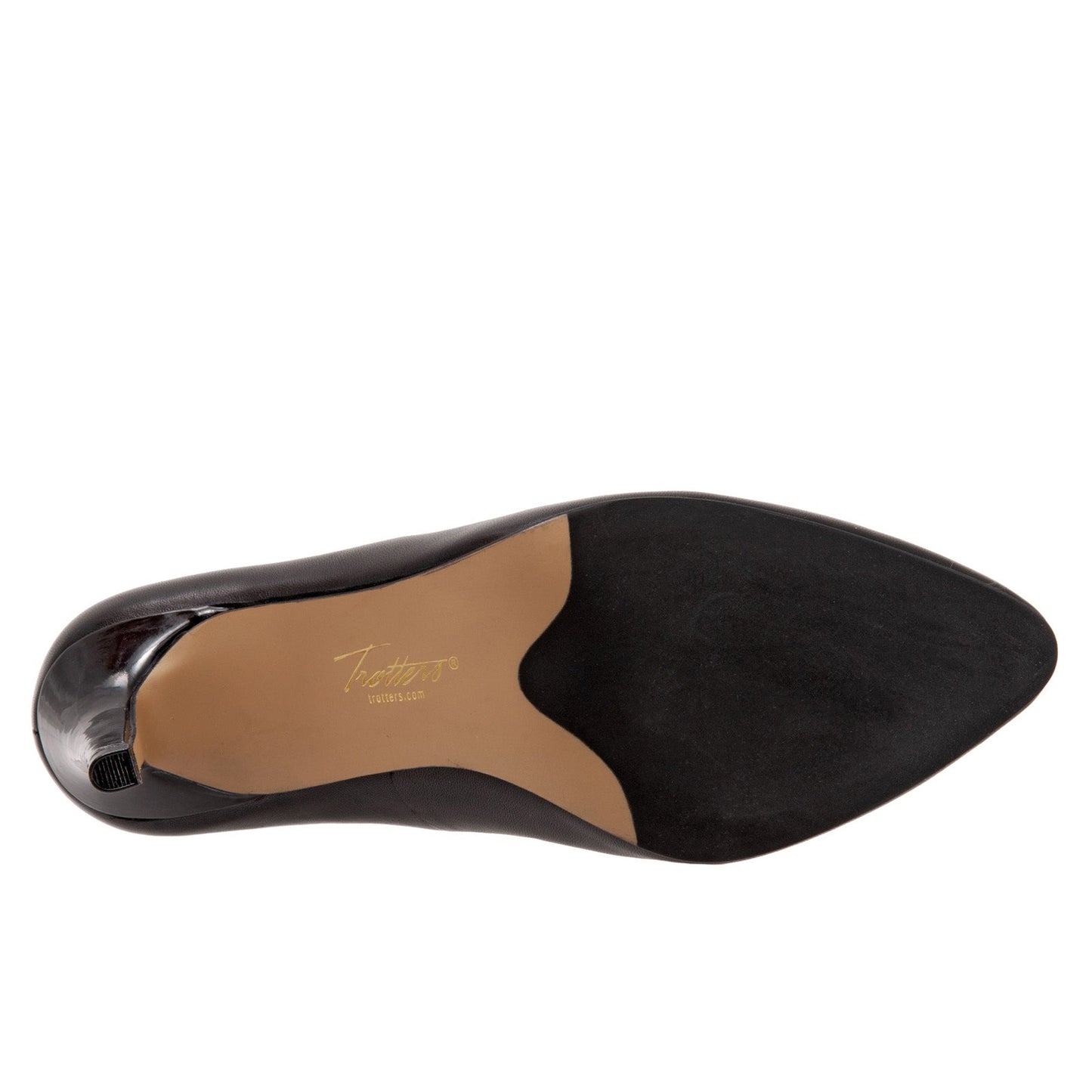 Trotters Angie T2050-001 Womens Black Narrow Leather Pumps Heels Shoes