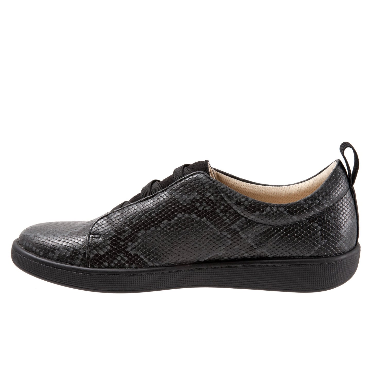 Trotters Avrille T2051-083 Womens Black Leather Lifestyle Sneakers Shoes