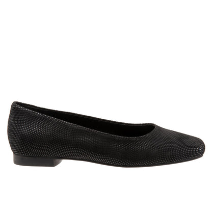 Trotters Honor T2057-004 Womens Black Narrow Leather Ballet Flats Shoes