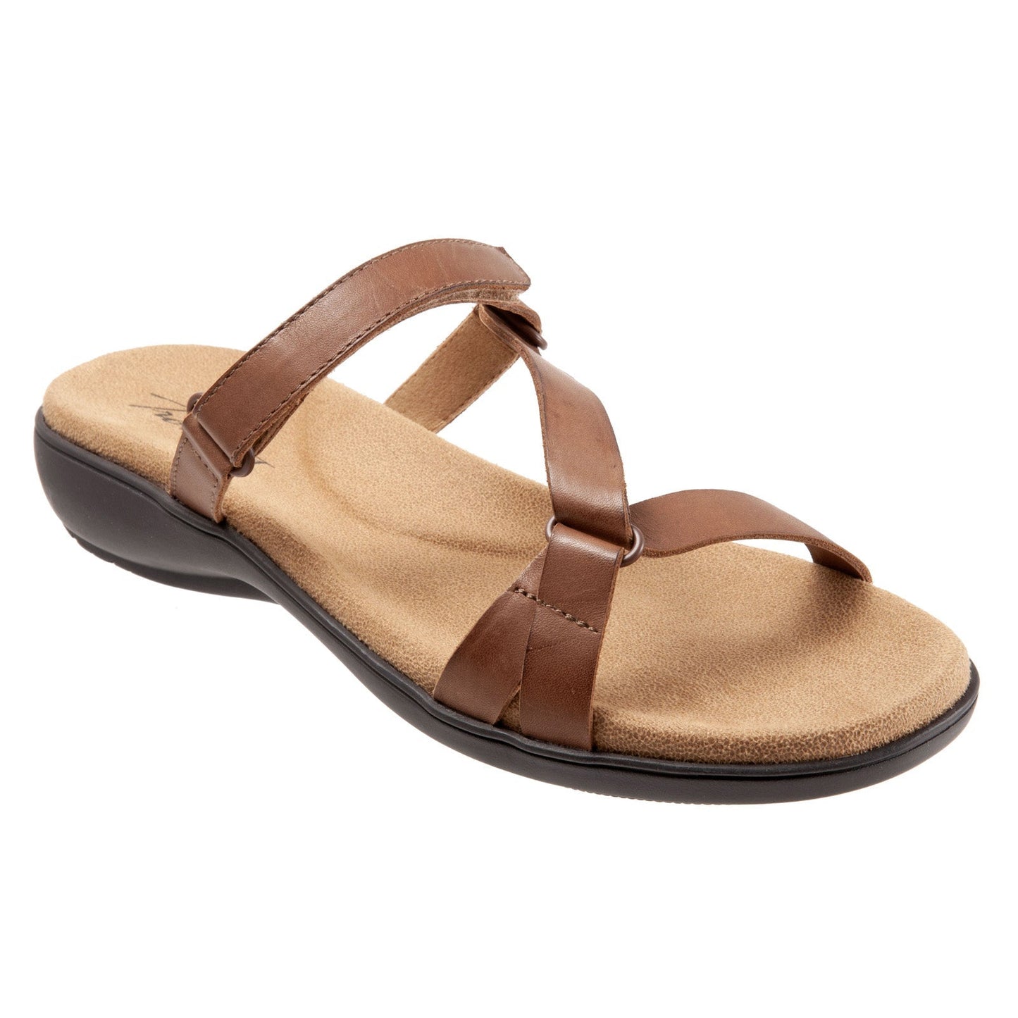 Trotters Raja T2108-215 Womens Brown Leather Strap Sandals Shoes