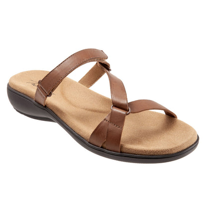 Trotters Raja T2108-215 Womens Brown Leather Strap Sandals Shoes
