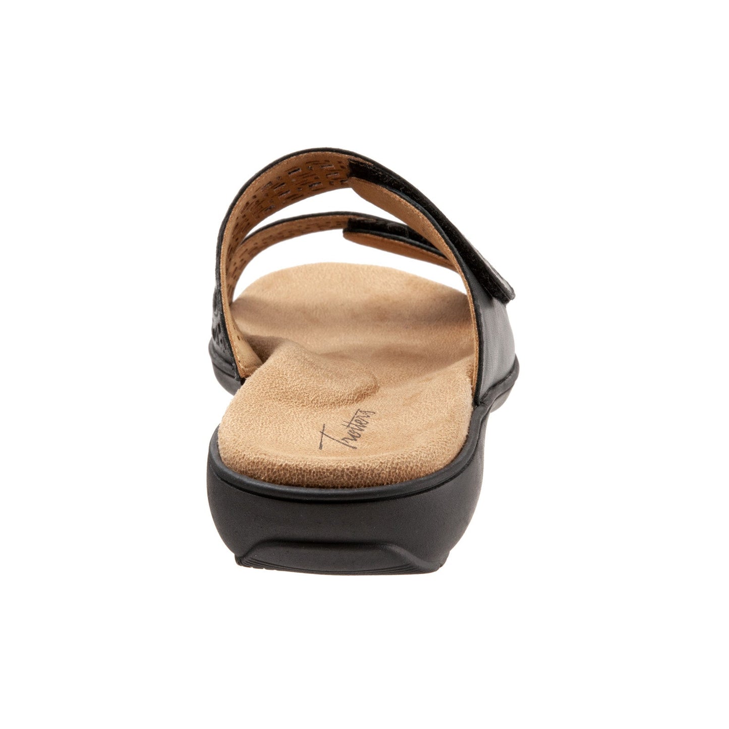 Trotters Ruthie T2113-001 Womens Black Synthetic Strap Slides Sandals Shoes