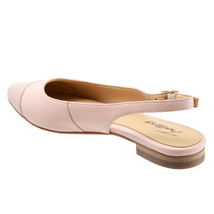 Trotters Halsey T2123-727 Womens Pink Leather Slingback Flats Shoes