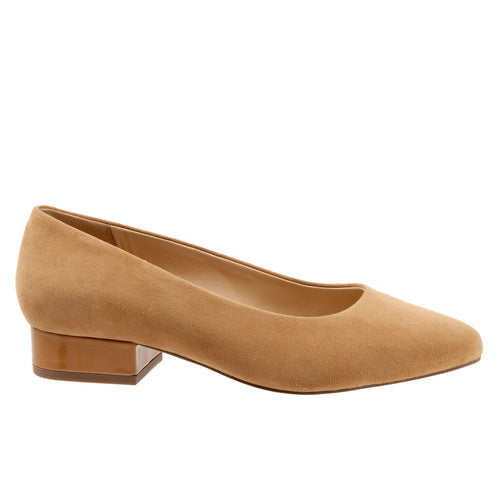 Trotters Jewel T2126-219 Womens Brown Suede Slip On Pumps Heels Shoes