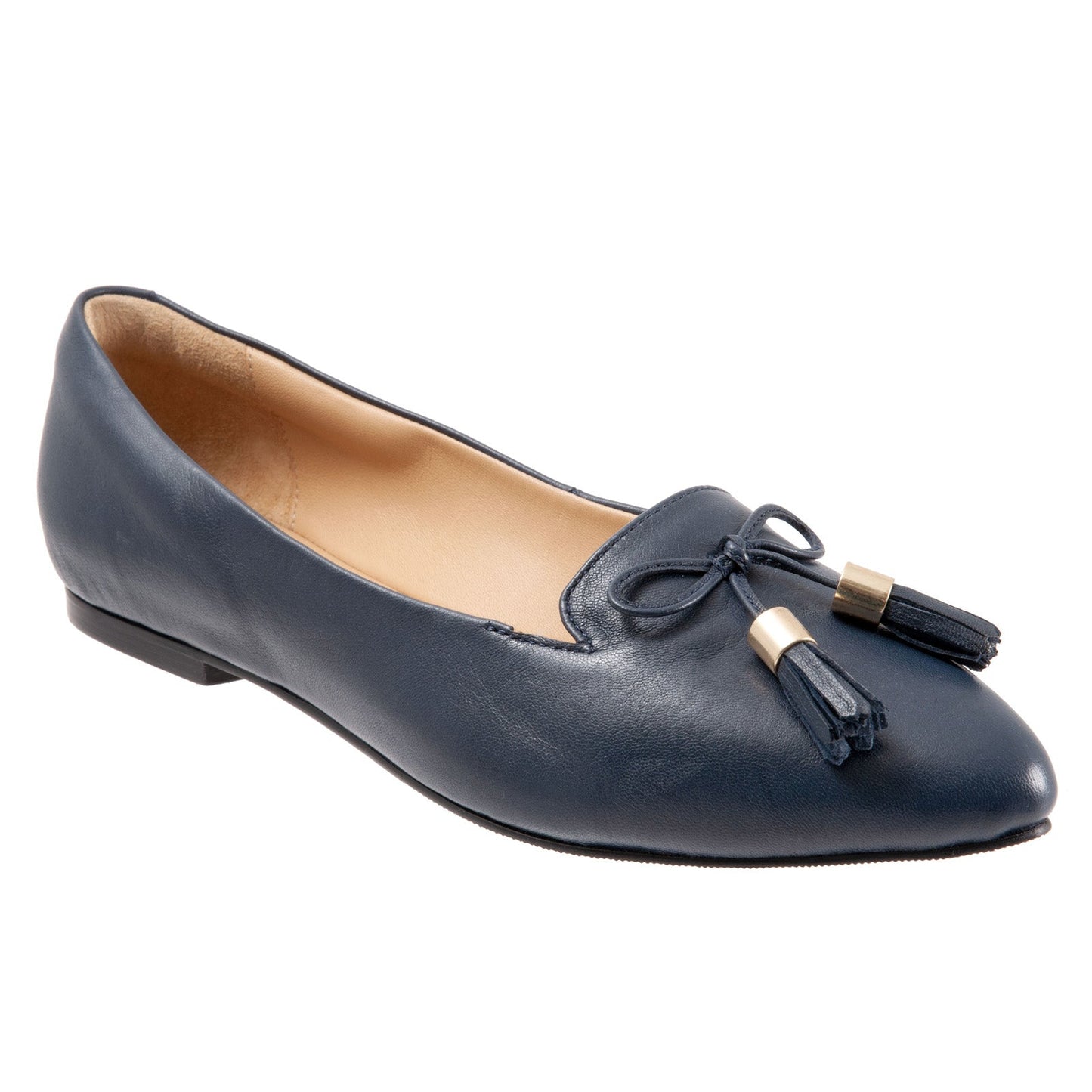 Trotters Hope T2162-400 Womens Blue Leather Slip On Loafer Flats Shoes