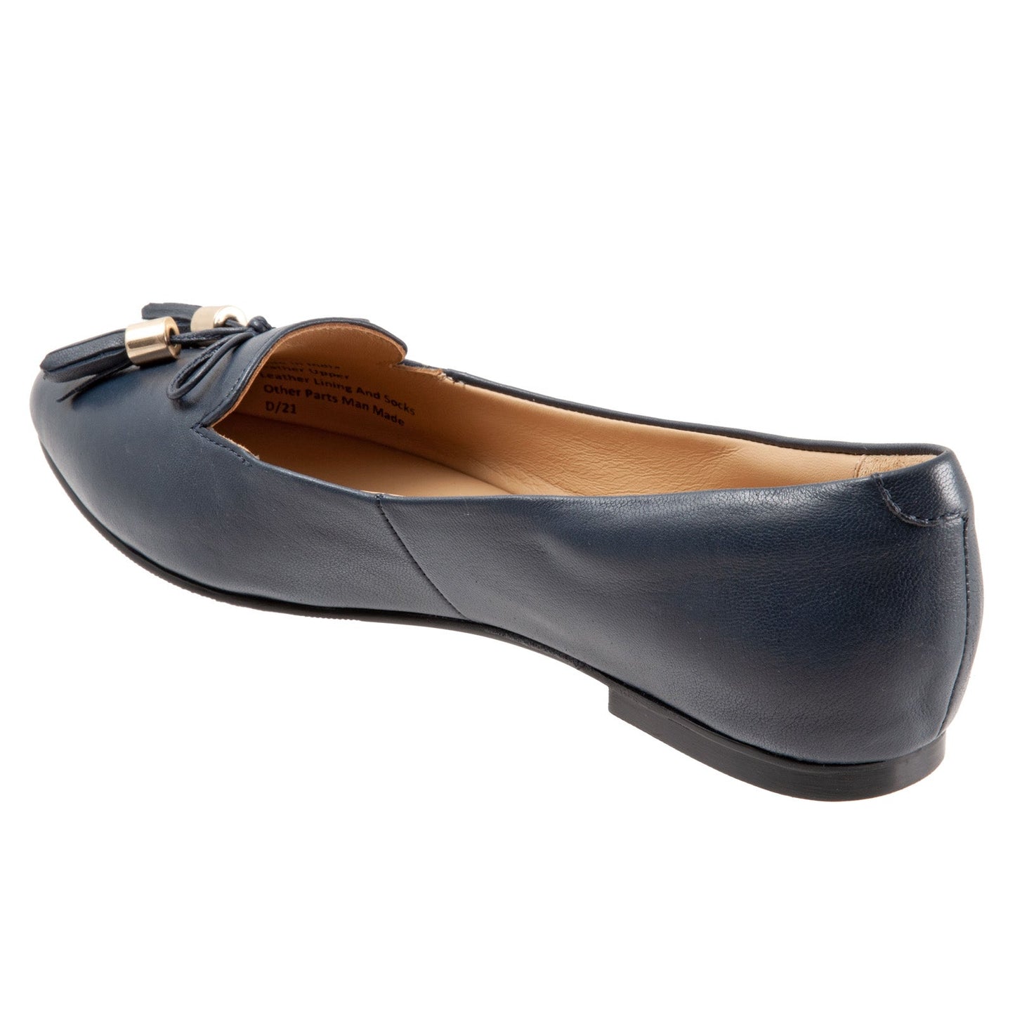 Trotters Hope T2162-400 Womens Blue Leather Slip On Loafer Flats Shoes