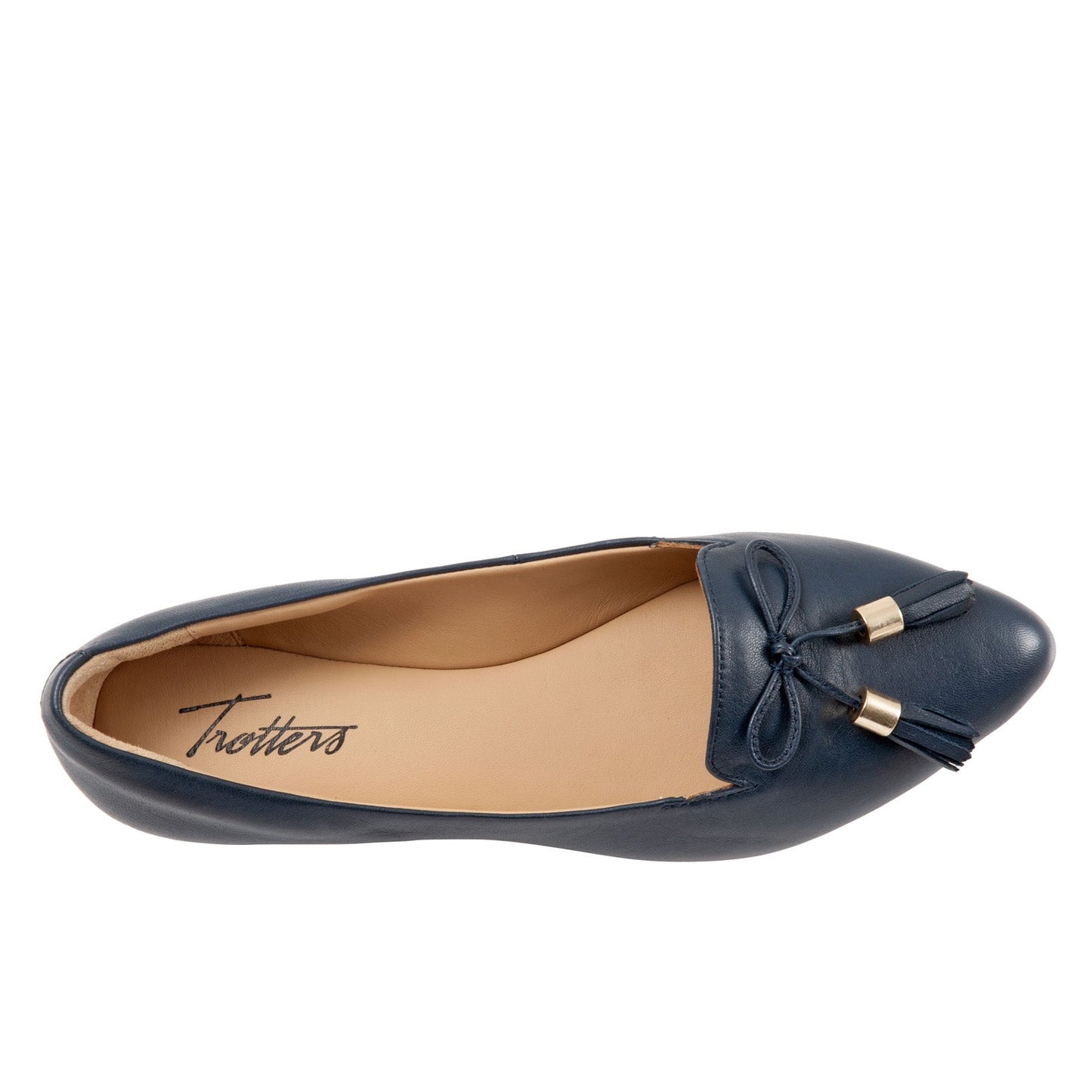 Trotters Hope T2162-400 Womens Blue Leather Slip On Loafer Flats Shoes