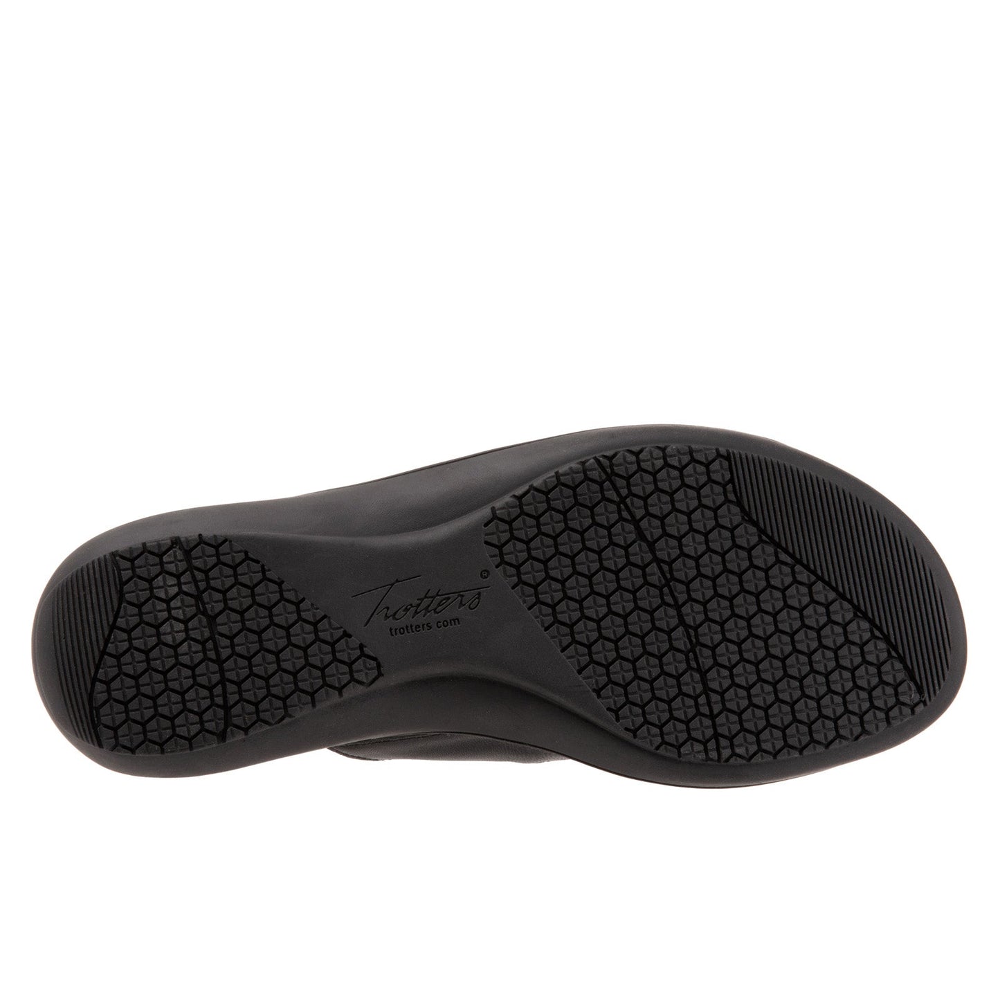 Trotters Ruthie Woven T2234-001 Womens Black Leather Slides Sandals Shoes