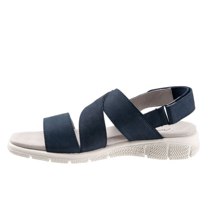 Trotters Tatia T2237-414 Womens Blue Nubuck Strap Sport Sandals Shoes