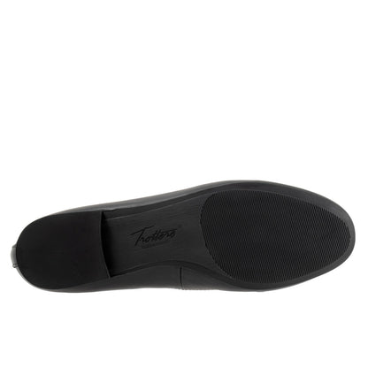 Trotters Greyson T2306-001 Womens Black Leather Slip On Loafer Flats Shoes