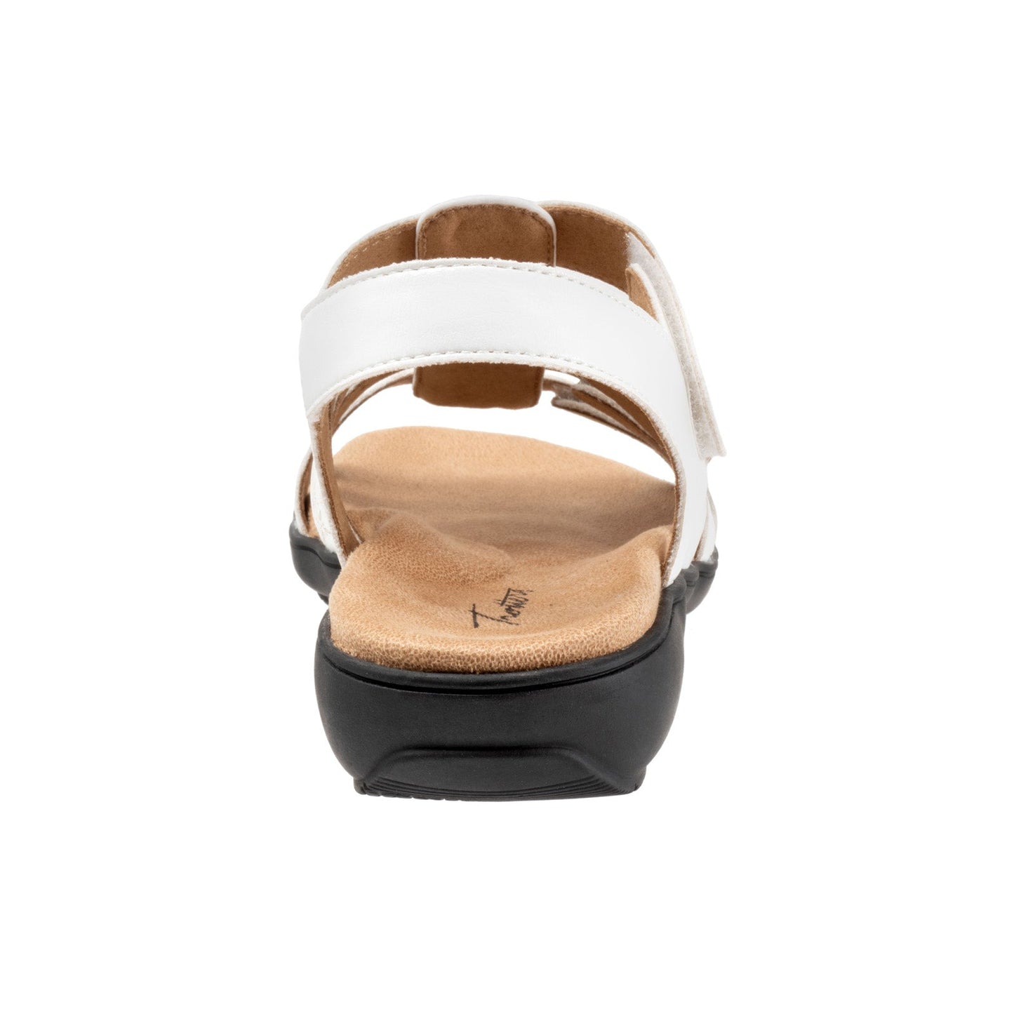 Trotters Tiki Laser T2322-100 Womens White Wide Leather Strap Sandals Shoes