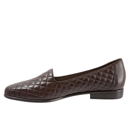 Trotters Liz T5158-235 Womens Brown Extra Wide Leather Loafer Flats Shoes