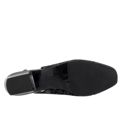 Trotters Dea T7001-061 Womens Black Leather Hook & Loop Slingback Heels Shoes
