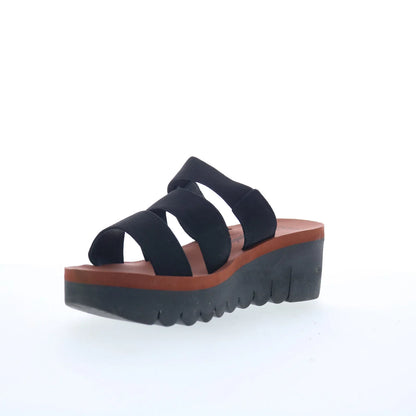 Fly London Yian YIAN845FLY-000 Womens Black Leather Wedges Sandals Shoes