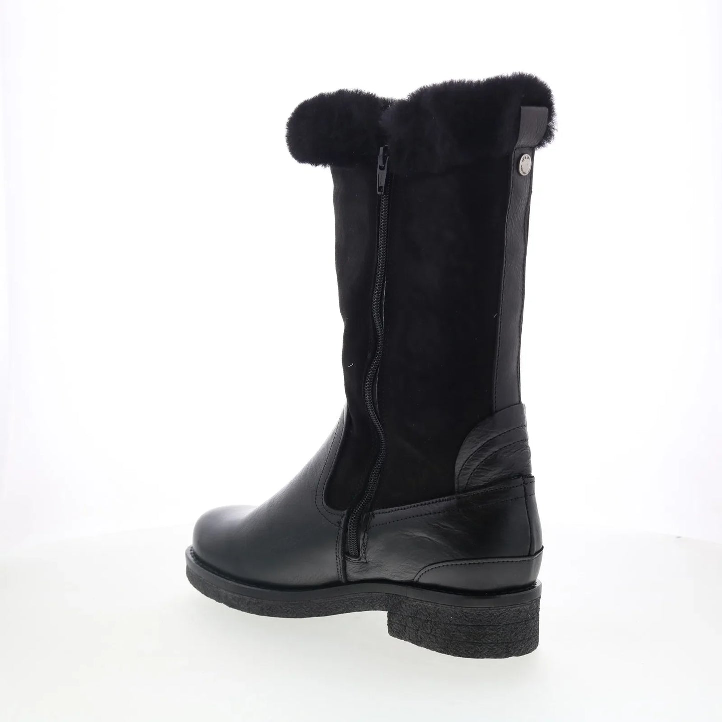 Pajar Amarillo 57948 Womens Black Leather Zipper Mid Calf Boots