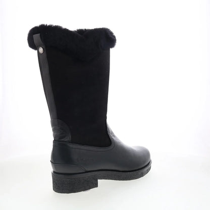 Pajar Amarillo 57948 Womens Black Leather Zipper Mid Calf Boots