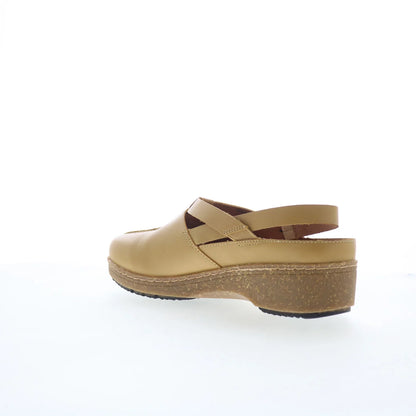 Softwalk Arica S2500-733 Womens Yellow Leather Slip On Slides Flats Shoes