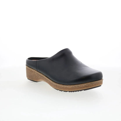 Softwalk Arvada S2302-001 Womens Black Leather Clog Flats Shoes