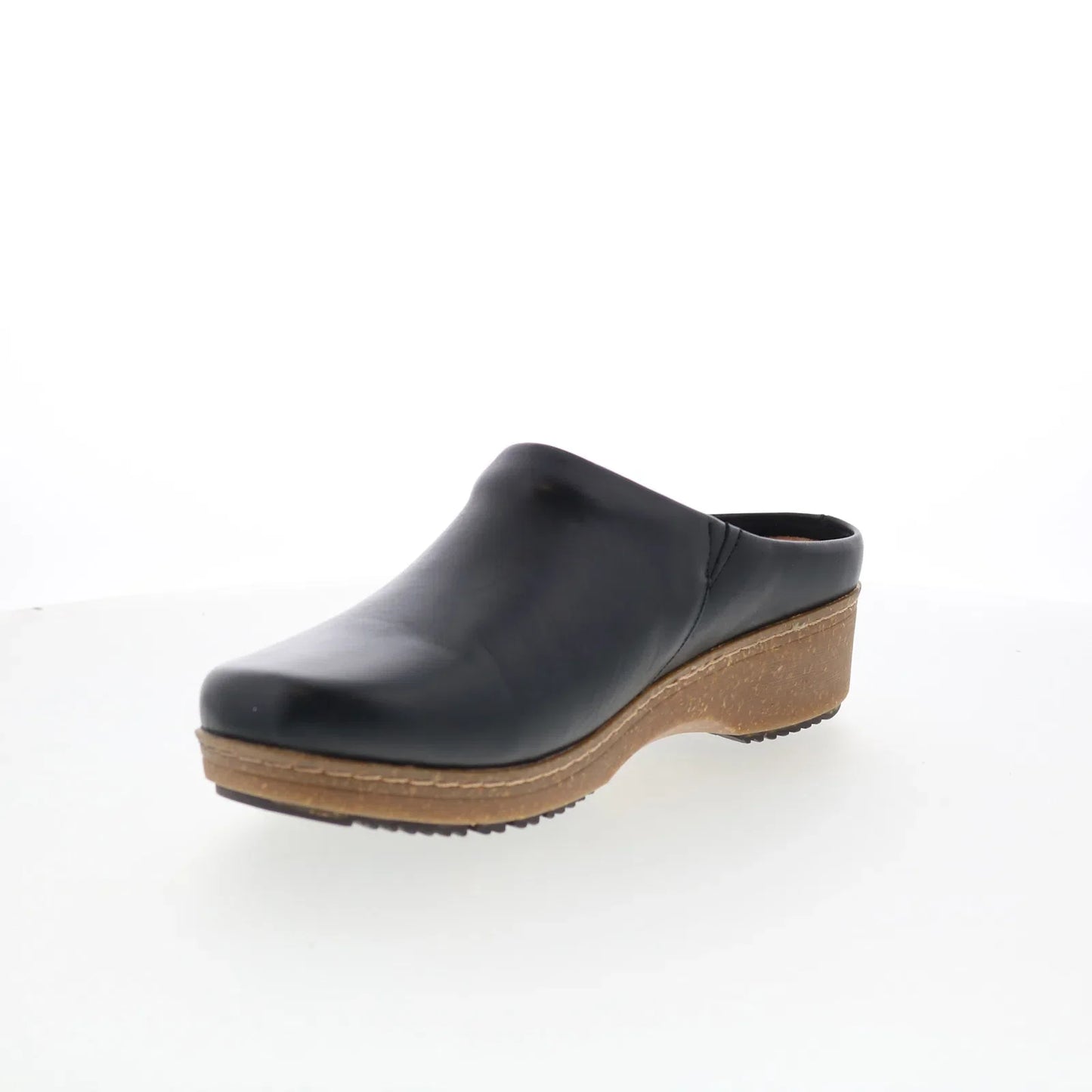 Softwalk Arvada S2302-001 Womens Black Leather Clog Flats Shoes
